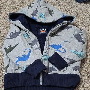 The Children's Place Gray Dinosaur Hoodie